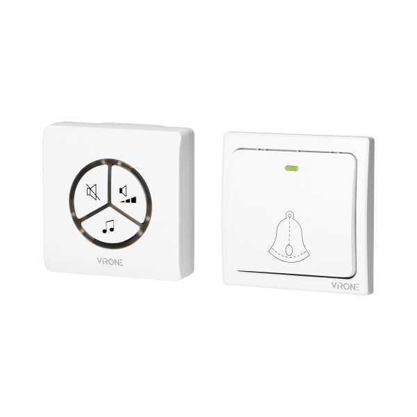 WAYO AC wireless doorbell, 230V with battery-less button, learning system, 25 ringtones, 80m WAYO AC wireless doorbell, 230V with battery-less button, learning system, 25 ringtones, 80m